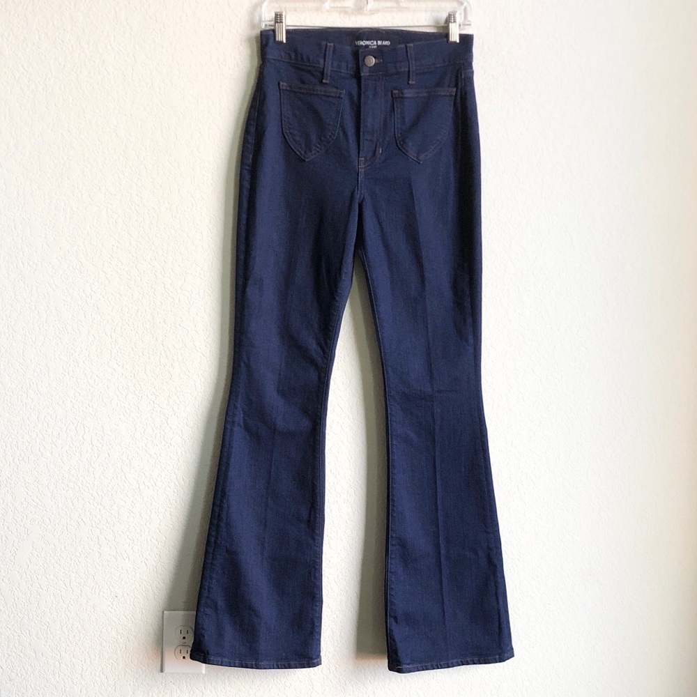 NWT Veronica Beard Beverly High Rise Skinny Flare Jeans Rodeo Clean 27